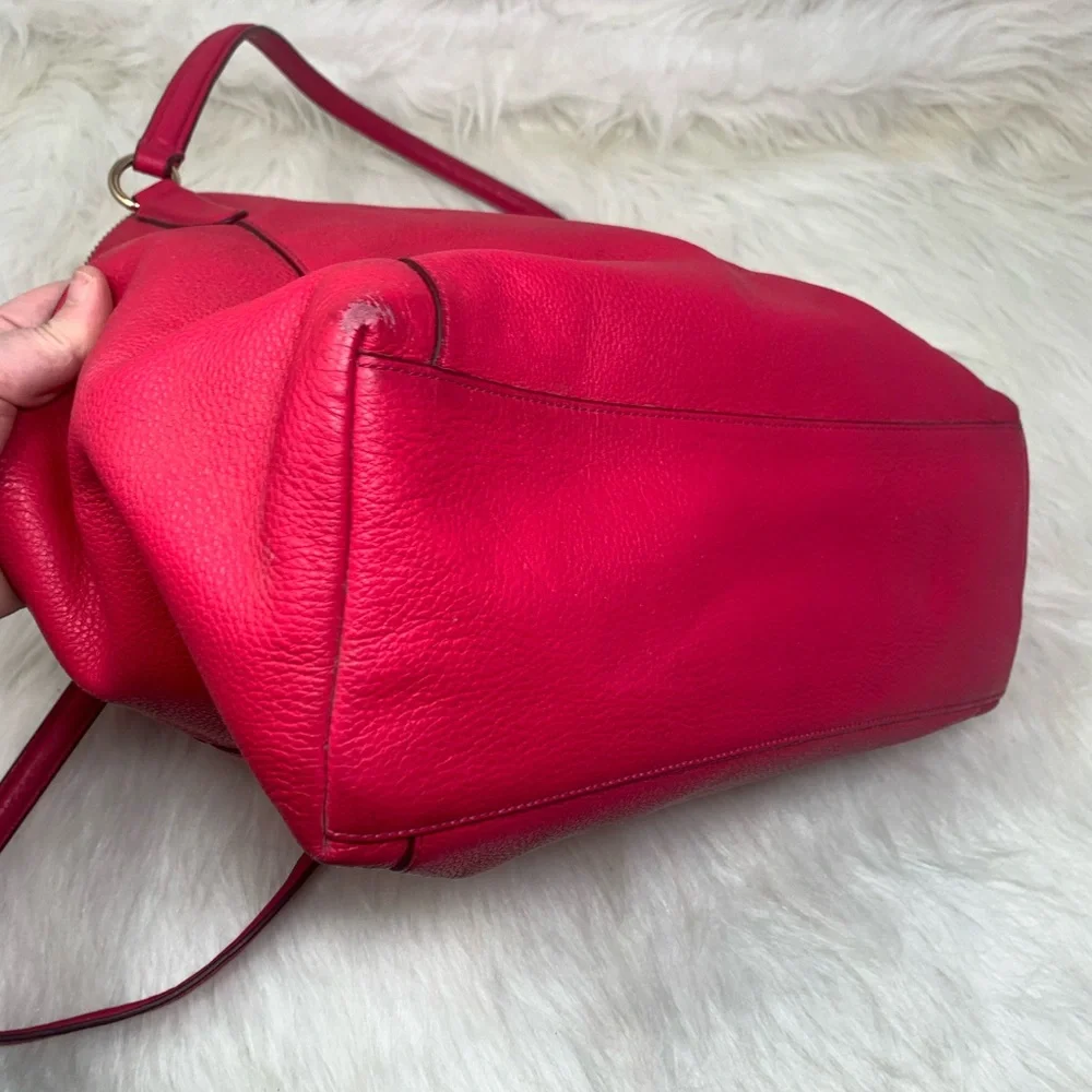 Coach Hot Pink Leather Tote Bag - Picture 6 of 15